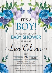 Floral Its a Boy Baby Shower Invitation design preview