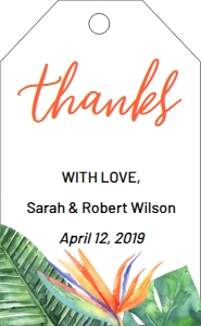 Bird of Paradise Thank You Tag design preview
