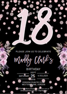Birthday 18 Pink Spots Invitation design preview