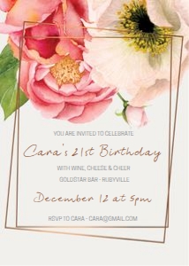 Big Floral Birthday Invitation design preview