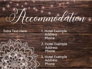 White Mandala Wood Accommodation Card design preview