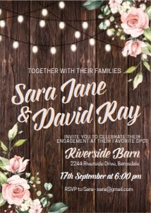 Rustic Roses Engagement Invitation design preview