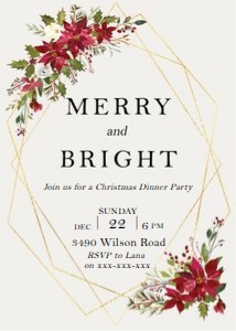 Merry And Bright Christmas Invitation: Merry And Bright Christmas Invitation