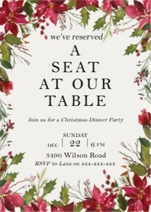 Seat At Our Table Christmas Invitation: Seat At Our Table Christmas Invitation