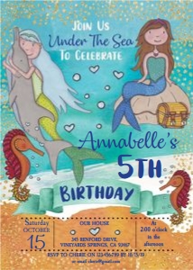 Mermaid Birthday Invitation design preview