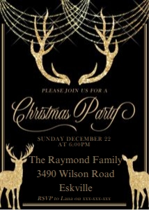 Golden Deer Christmas Invitation: Golden Deer Christmas Invitation