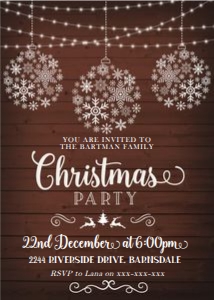 Rustic Snowflake Christmas Invitation: Rustic Snowflake Christmas Invitation