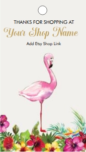 Glitter Flamingo Tag design preview