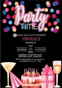 Confetti Drinks Invitation design preview