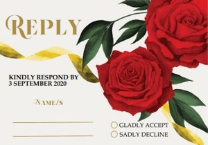 Beauty Roses RSVP Card design preview