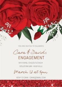 Red Rose Engagement Invitation design preview