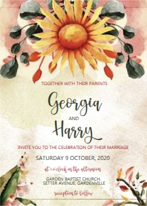 Sunflower Fall Wedding Invitation design preview