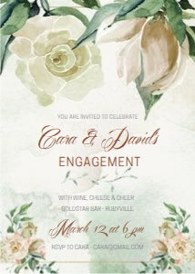 Cream Rose Engagement Invitation design preview