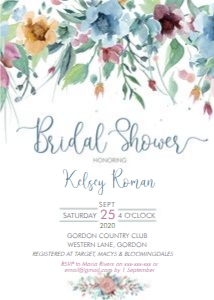 Blue Pastel Bridal Shower Invitation design preview