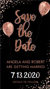 Rosegold Glitter Smartphone Save the Date design preview