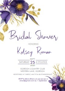Purple and Gold Bridal Shower Invitation design preview