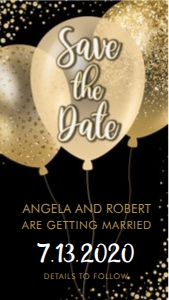 Gold Balloons Smartphone Save the Date design preview