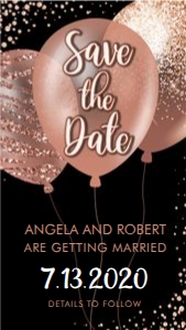 Rosegold Balloons Smartphone Save the Date design preview
