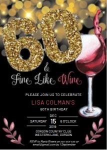 60 Birthday Fine Like Wine Invitation design preview