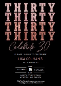 THIRTY Pink Rose Gold Glitter Invitation design preview
