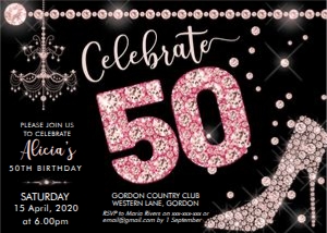 Celebrate 50 Pink Diamond Invitation design preview