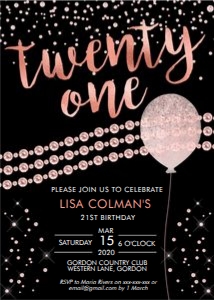 21 Pink Diamond Invitation design preview
