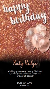 Copper Black Birthday Card Smartphone Greeting design preview