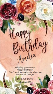 Autumn Floral Birthday Card Smartphone Greeting design preview