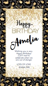 Gold Leopard Birthday Card Smartphone Greeting design preview