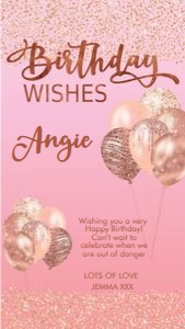 Pink Rosegold Glitter Birthday Card Smartphone Greeting design preview