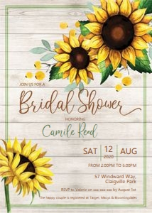 Rustic Sunflower Bridal Shower Invitation design preview