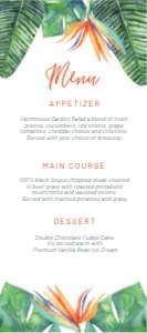 Bird of Paradise Menu 4x9 design preview
