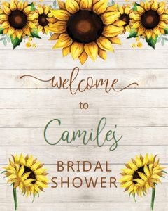 Rustic Sunflower Bridal Shower Sign design preview