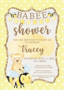 Babee Shower Teddy Bear Invitation design preview