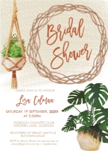 Boho Plants Bridal Shower Invitation design preview