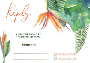Bird of Paradise RSVP Card design preview