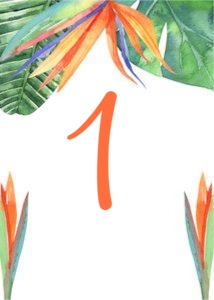 Bird of Paradise 5x7 Table Number design preview