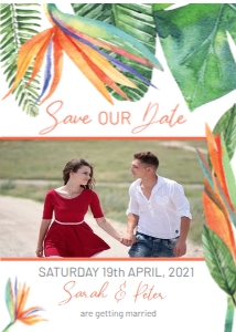 Bird of Paradise Save the Date Photo Card: Bird of Paradise Save the Date Photo Card