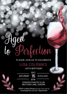 Aged to Perfection Wine Invitation design preview