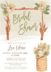 Boho Arch Bridal Shower Invitation design preview