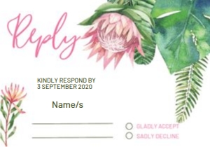 King Protea RSVP Card design preview