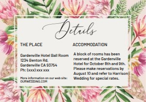 Pink Protea Details Card design preview