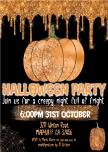 Halloween Orange Pumpkin Invitation: Halloween Orange Pumpkin Invitation
