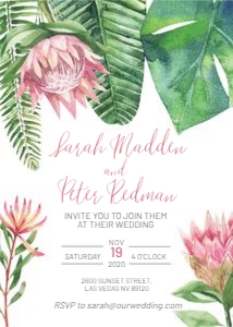 King Protea Wedding Invitation design preview