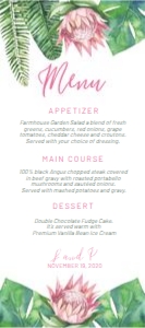 King Protea Menu 4x9 design preview