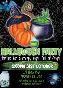 Halloween Green Cauldron Invitation: Halloween Green Cauldron Invitation