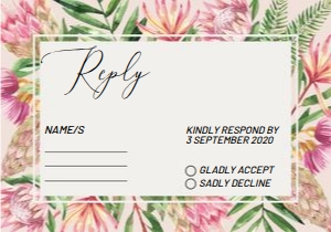 Pink Protea RSVP Card design preview