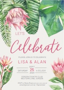 King Protea Dinner Invitation design preview