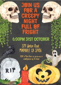Halloween Skulls Invitation: Halloween Skulls Invitation