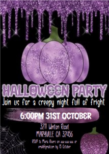 Halloween Purple Pumpkin Invitation: Halloween Purple Pumpkin Invitation